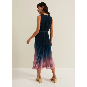 Phase Eight Simara Ombre Chiffon Midi Pleat Dress